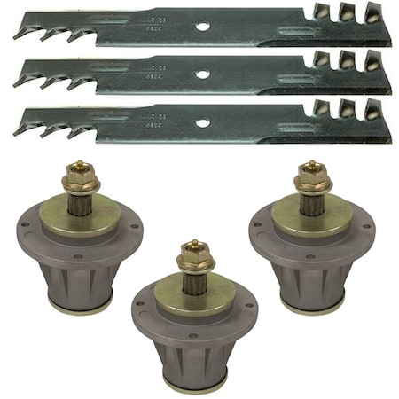Aic Replacement Parts Spindle & Blade Kit Fits Husqvarna LZ 5225, LZ 5227, LZ 6127 Models B1PD5008-SPINDLES